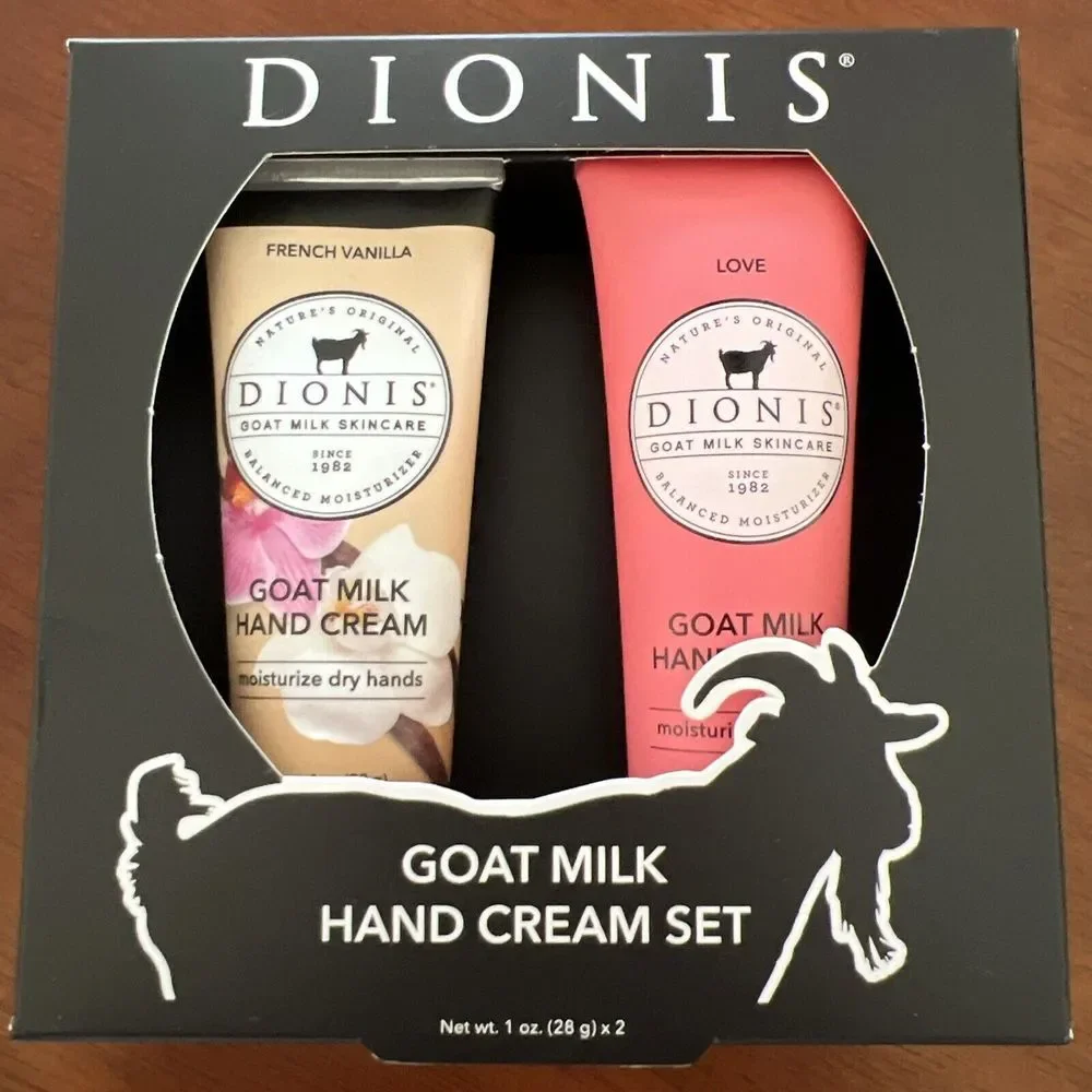 Dionis FRENCH VANILLA & LOVE Goat Milk Hand Cream Set for dry hands